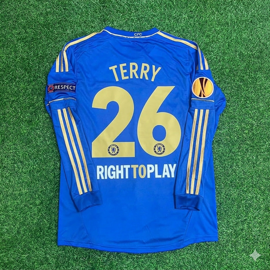John Terry 26-Chelsea 2013 Europe League Final Amsterdam Blue Retro Football Jersey Soccer Shirt