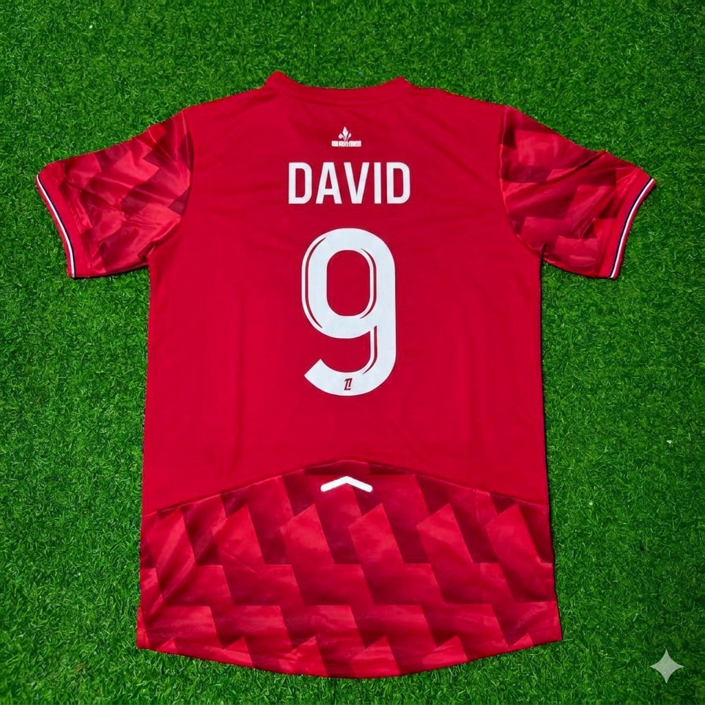 Jonathan David #9 LOSC Lille Home Football Retro Jersey