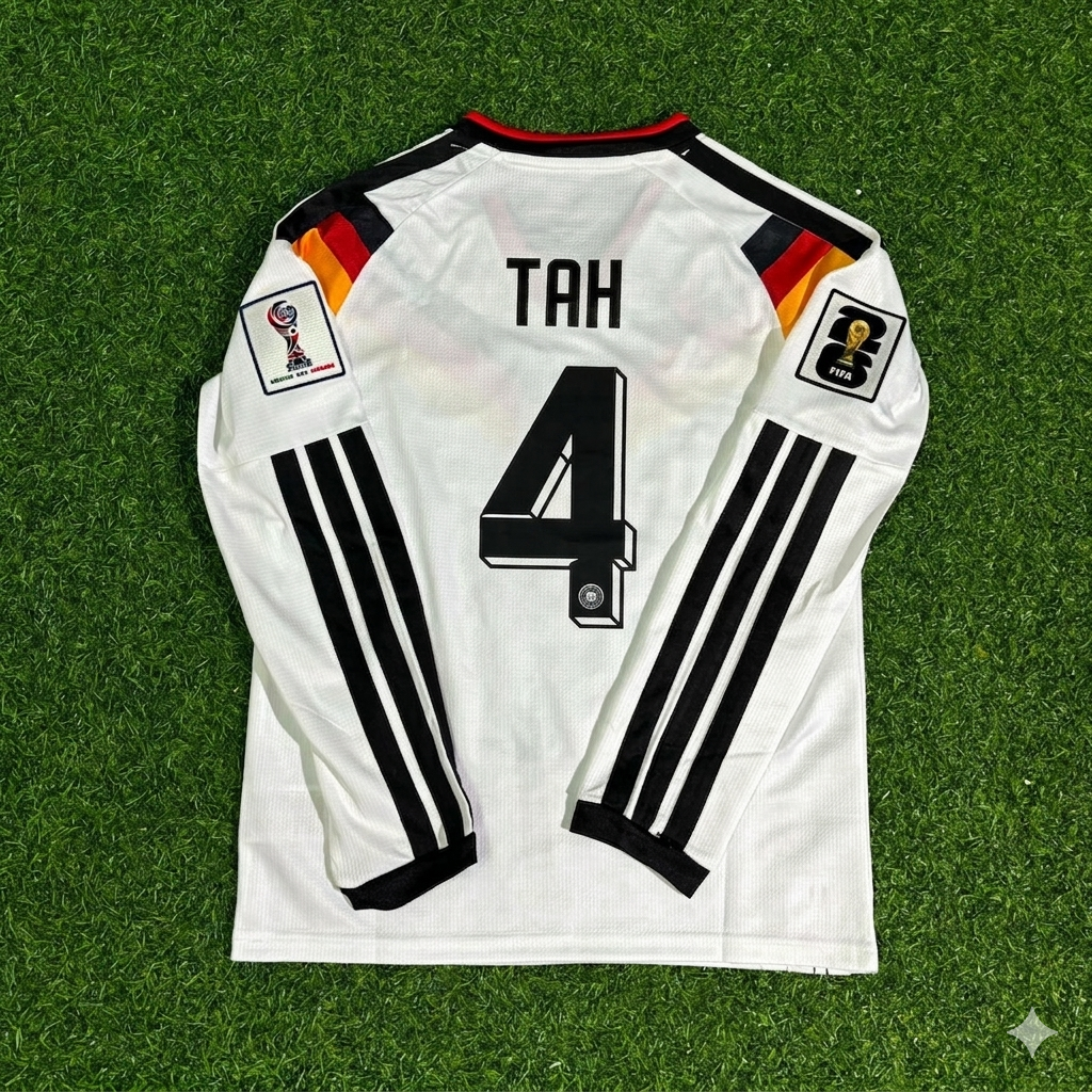 Jonathan Tah #4 Germany 2026 World Cup  Long Sleeve Home Football Jersey Kit