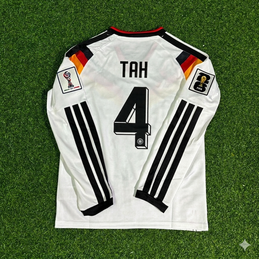 Jonathan Tah #4 Germany 2026 World Cup  Long Sleeve Home Football Jersey Kit