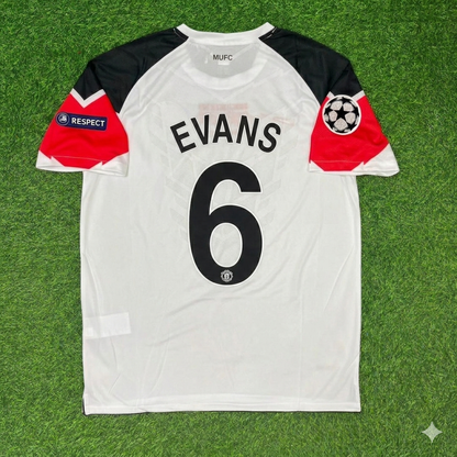 Jonny Evans #6 Manchester United 2011 Champions League Final White Football Jersey