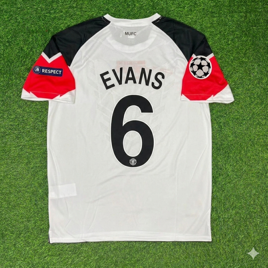 Jonny Evans #6 Manchester United 2011 Champions League Final White Football Jersey