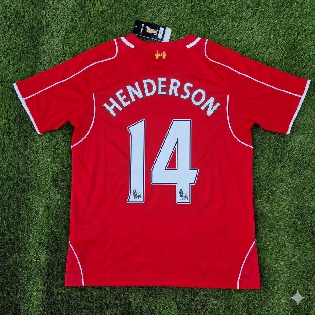 Jordan Henderson 14- Liverpool 2014/15 Home Retro Kit Jersey Trikot Maillot Soccer Shirt