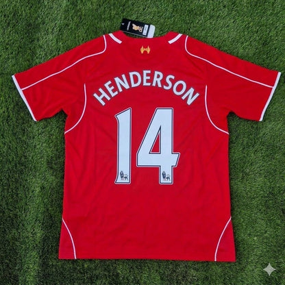 Jordan Henderson 14- Liverpool 2014/15 Home Retro Kit Jersey Trikot Maillot Soccer Shirt