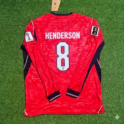 Jordan Henderson England 2026 World Cup Away Red Long Sleeve Football Jersey