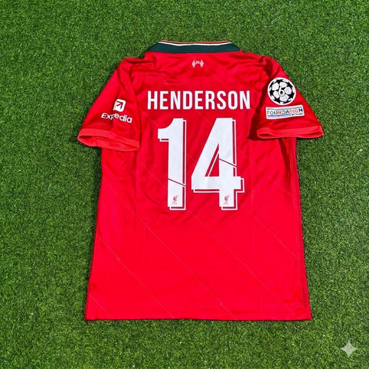 Jordan Henderson #14 Liverpool 2022 Champions League Final Home Retro Football Jersey