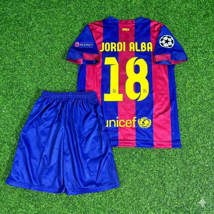 Jordi Alba #18 Barcelona 2015 Champions League Final Kids Retro Jersey
