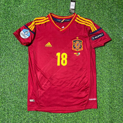 Jordi Alba Spain EURO 2012 Final Retro Football Jersey Kit
