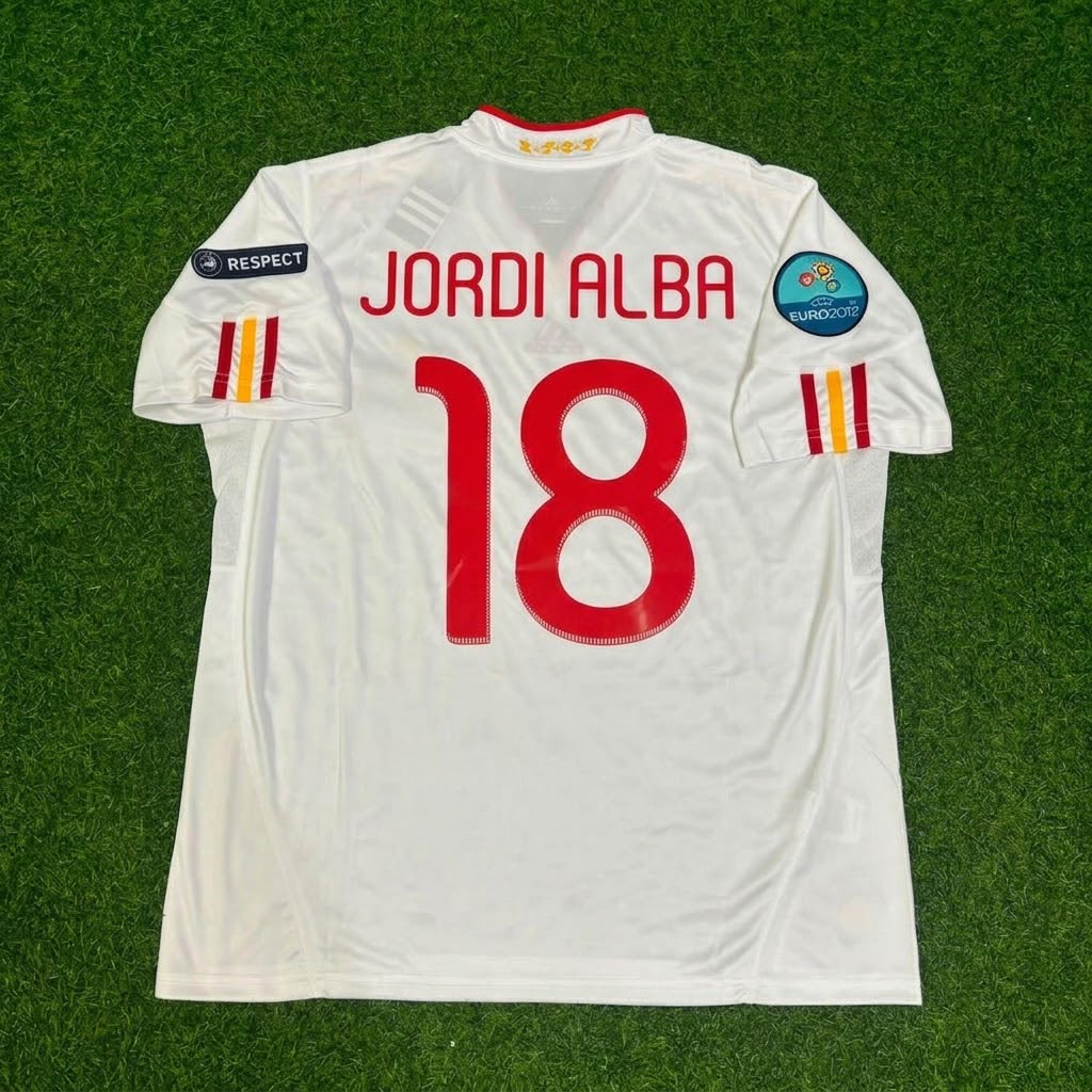 Jordi Alba Spain EURO 2012 Final Retro Football Jersey Kit