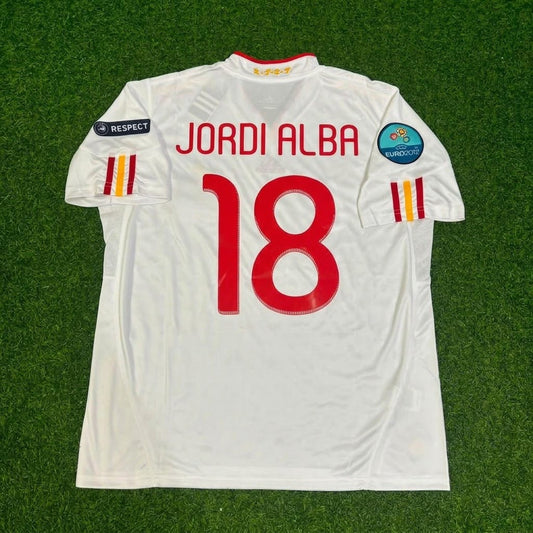 Jordi Alba Spain EURO 2012 Final Retro Football Jersey Kit