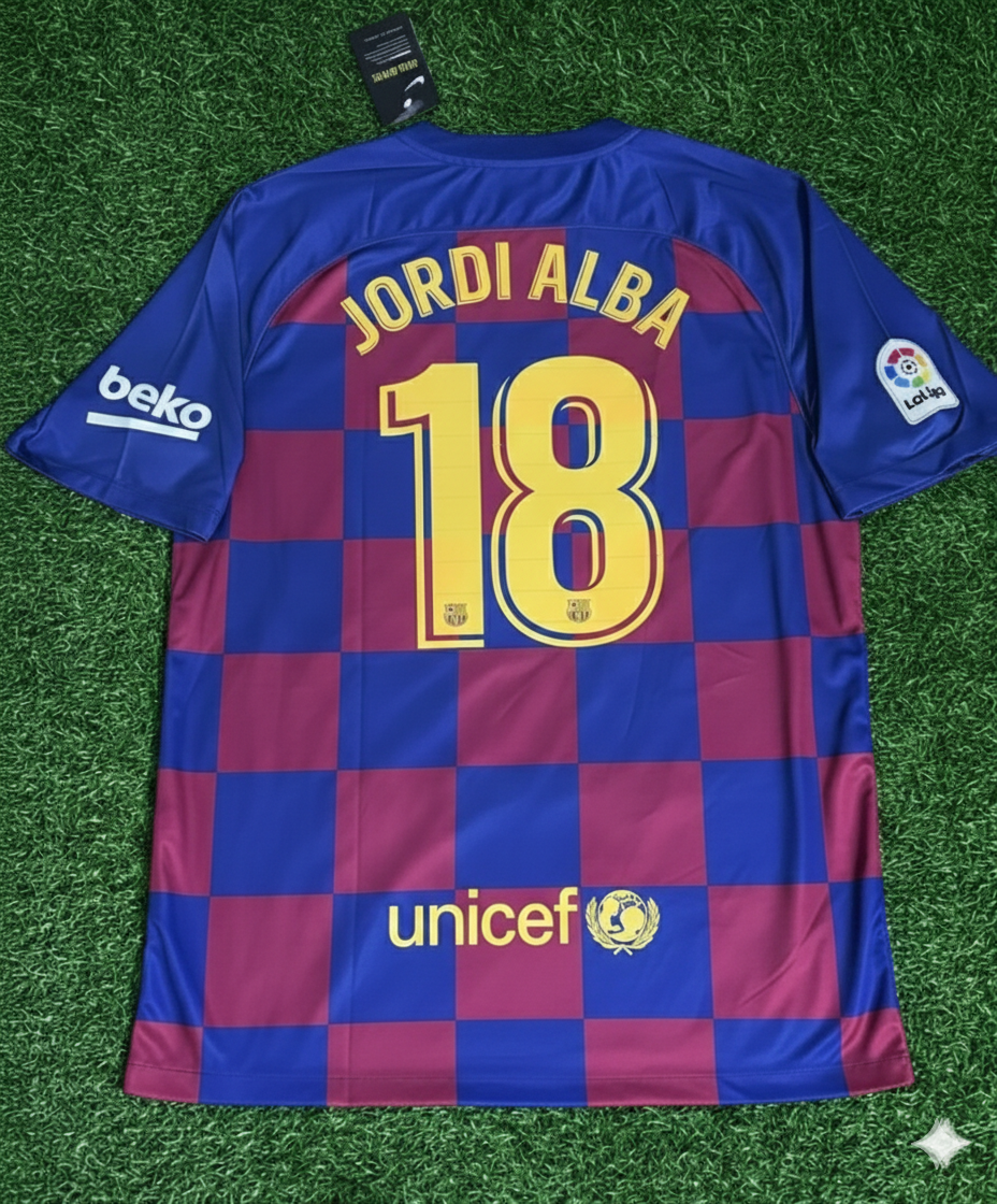 Jordi Alba – Barcelona 2019/20 Home Retro Jersey Trikot Maillot Soccer Shirt