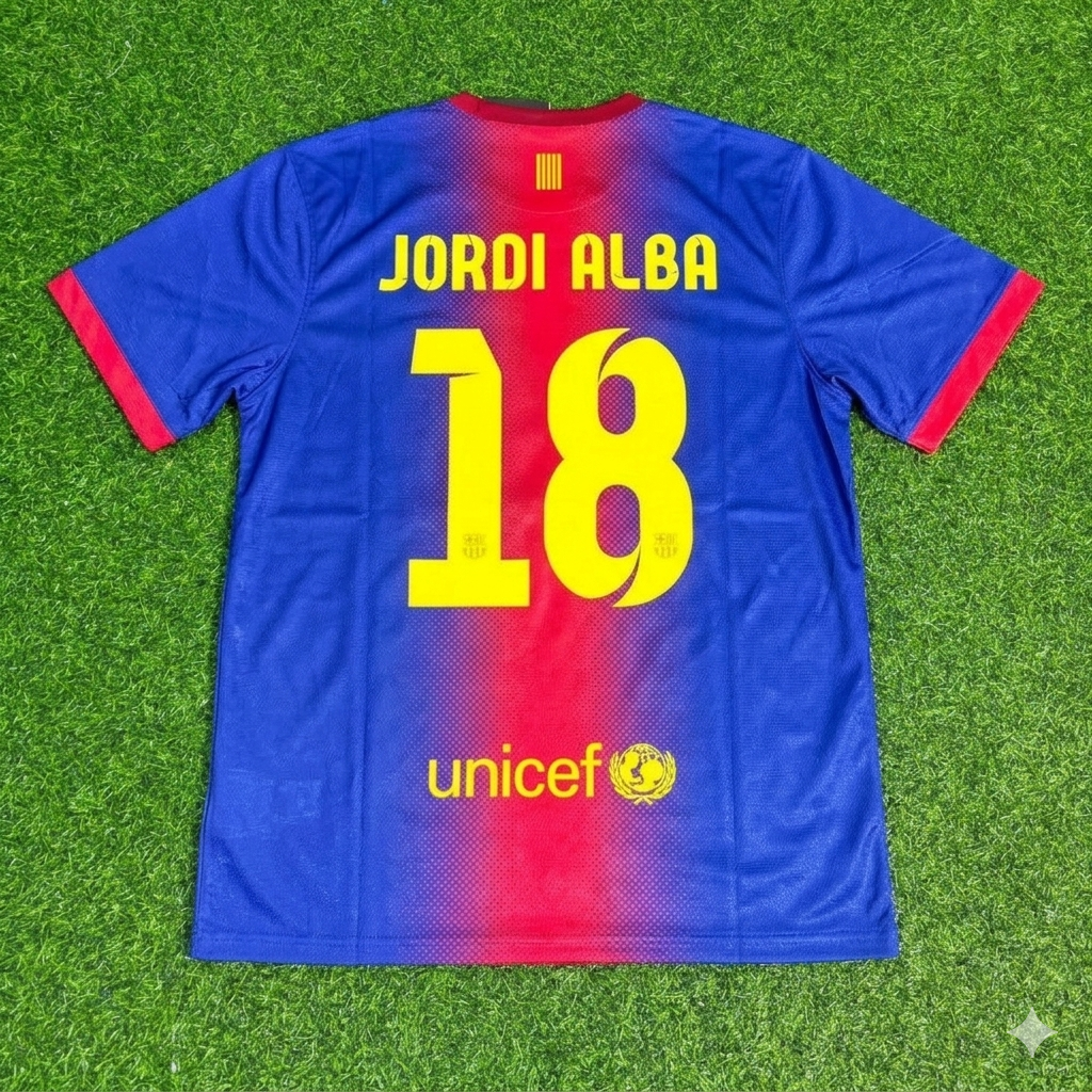 Jordi Alba Barcelona 2012/2013 Retro Home Football Jersey