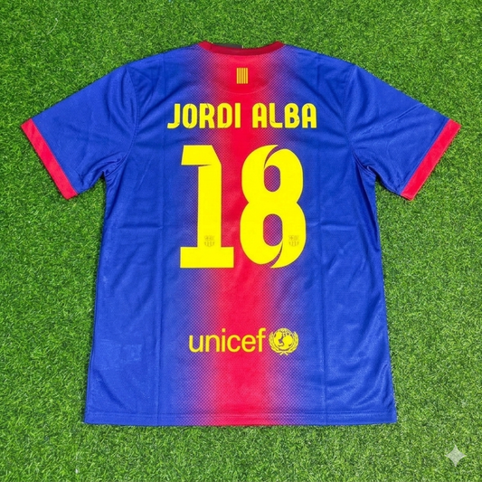 Jordi Alba Barcelona 2012/2013 Retro Home Football Jersey