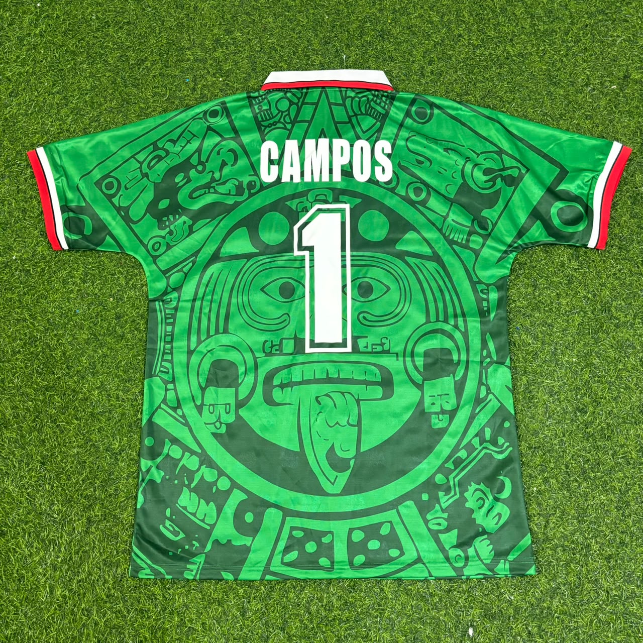 Jorge Campos Mexico 1998 Season Home Green Retro Jersey Trikot Soccer Shirt