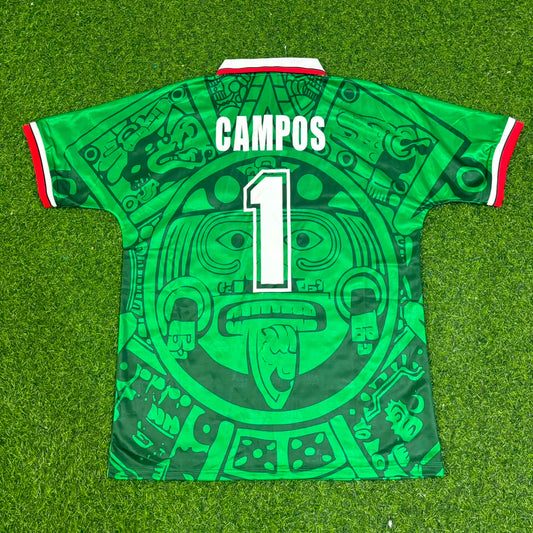 Jorge Campos Mexico 1998 Season Home Green Retro Jersey Trikot Soccer Shirt