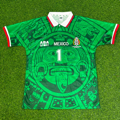 Jorge Campos Mexico 1998 Season Home Green Retro Jersey Trikot Soccer Shirt