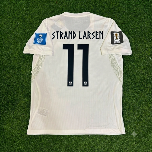 Jørgen Strand Larsen #11 Norway 2026 World Cup White Football Jersey