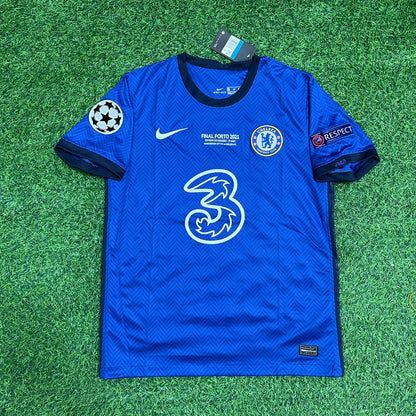 Jorginho Chelsea 2021 Champions League Final Porto Blue Retro Kit Jersey Trikot Maglia Soccer Shirt