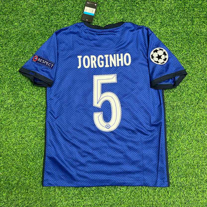 Jorginho Chelsea 2021 Champions League Final Porto Blue Retro Kit Jersey Trikot Maglia Soccer Shirt