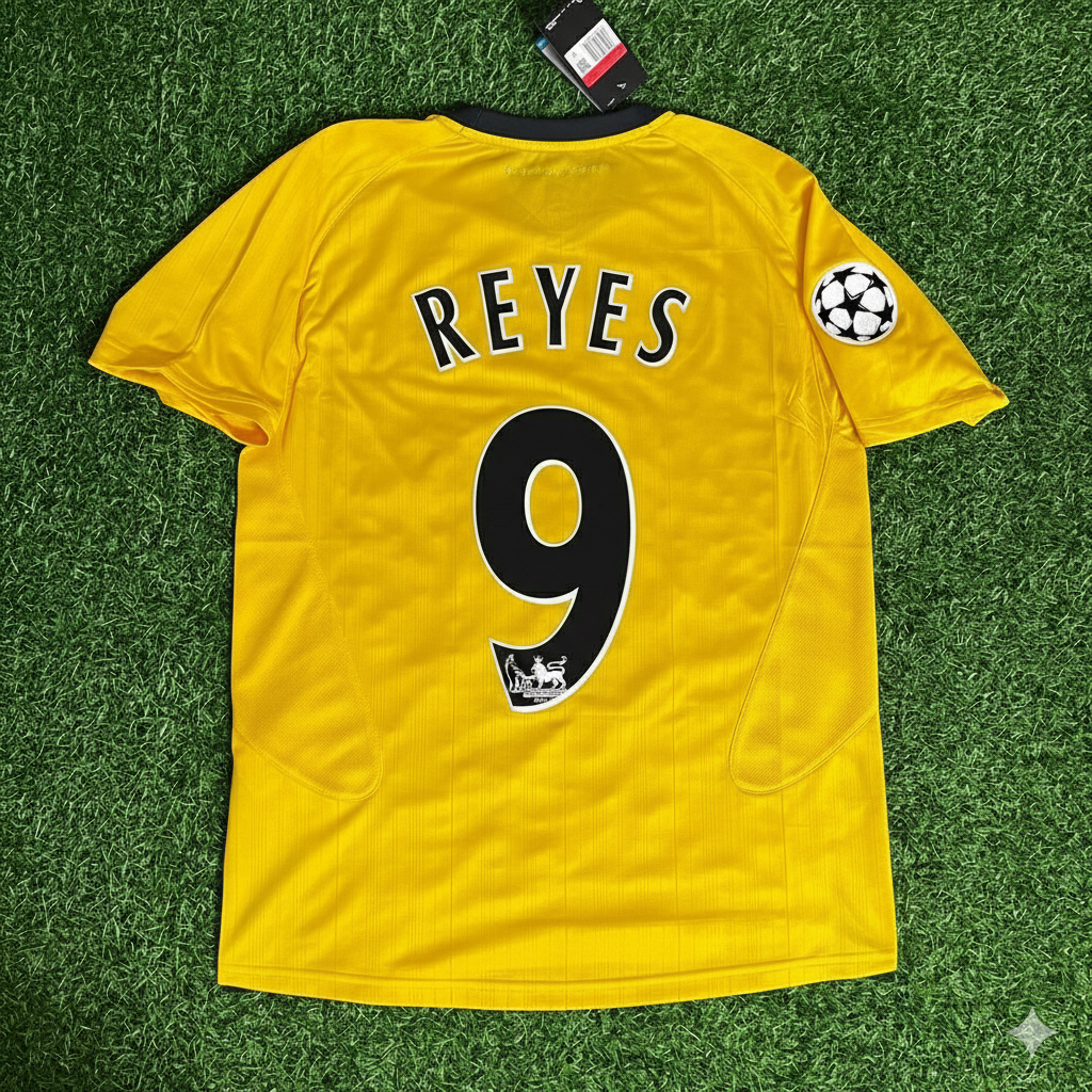 Jose Antonio Reyes 9 - Arsenal 2005/06 Yellow Retro Kit Jersey Trikot Maillot Maglia