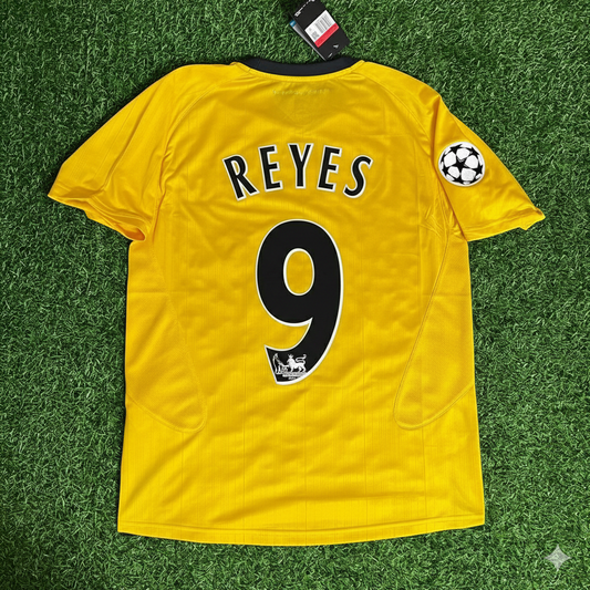 Jose Antonio Reyes 9 - Arsenal 2005/06 Yellow Retro Kit Jersey Trikot Maillot Maglia