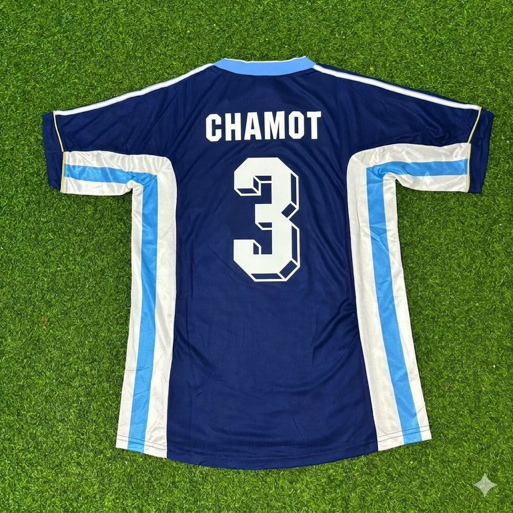 José Chamot #3 Argentina 1998 World Cup Blue Retro Football Jersey