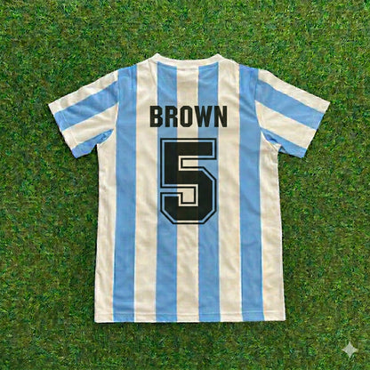 José Luis Brown 5- Argentina 1986 Home Retro Football Jersey Kit
