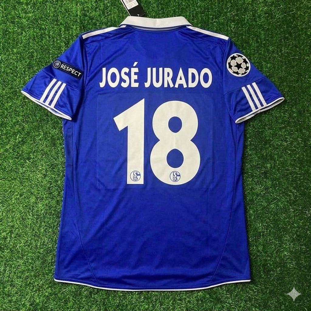 José Manuel Jurado 18- Schalke 04 Season 2010- 11 Retro Champions League Football Jersey Trikot Soccer Shirt