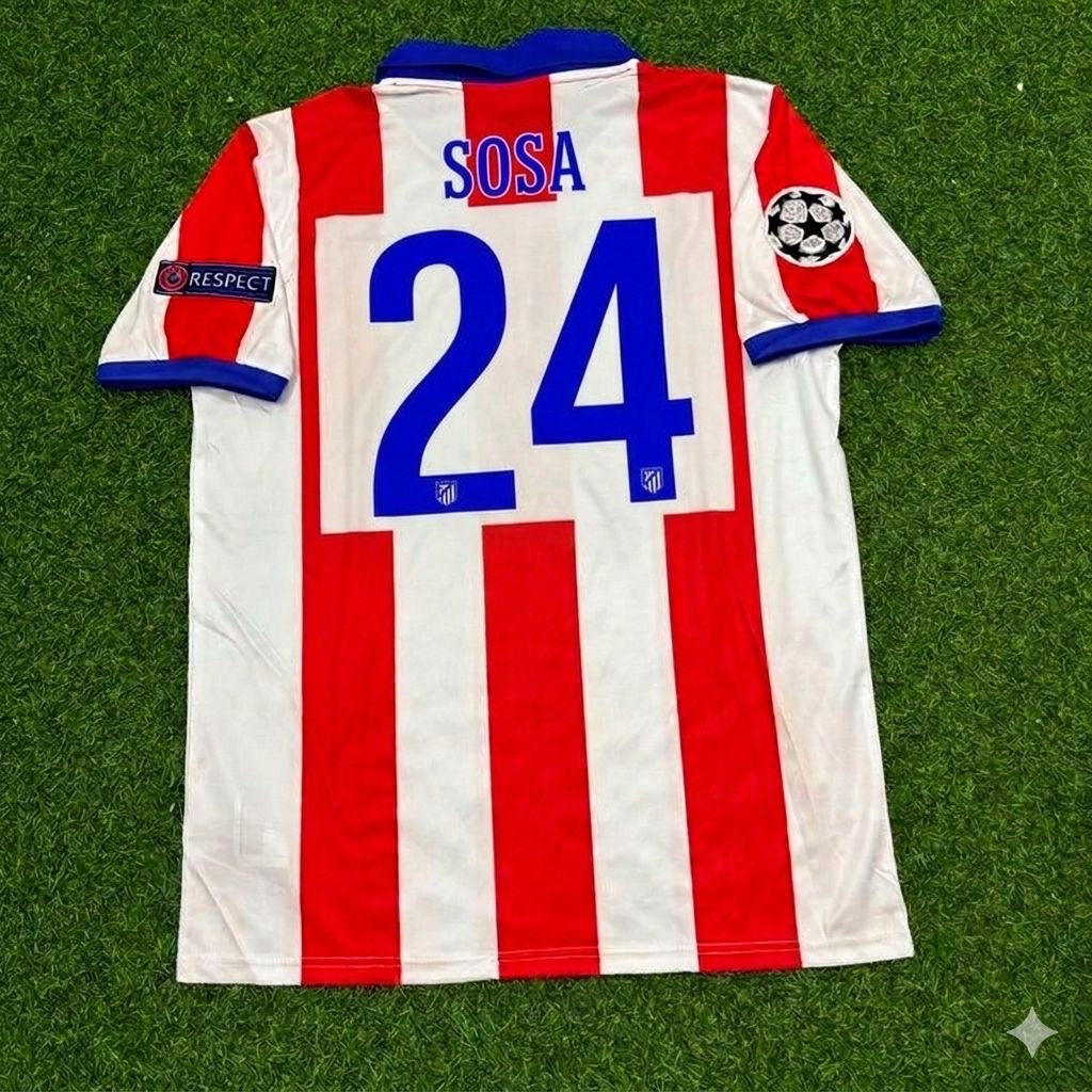 Jose Sosa 24- Atlético Madrid 2014 Champions League Final Retro Football Jersey