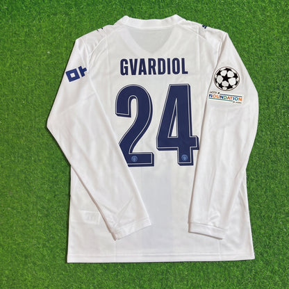 Joska Gvardiol #24 Manchester City 2026-27 Third New Season Long Sleeve Champions League Patch Jersey Trikot Maillot Soccer Shirt