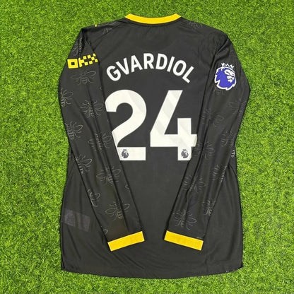 Joško Gvardiol #24 Manchester City 2026/2027 New Season Away Black Long Sleeve Jersey Trikot Maillot Soccer Shirt