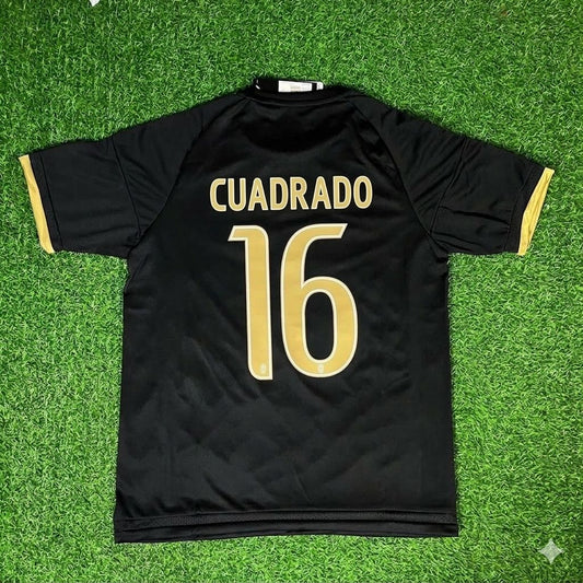 Juan Guillermo Cuadrado 16- Juventus Retro Black Kit Jersey Trikot Maglia Soccer Shirt