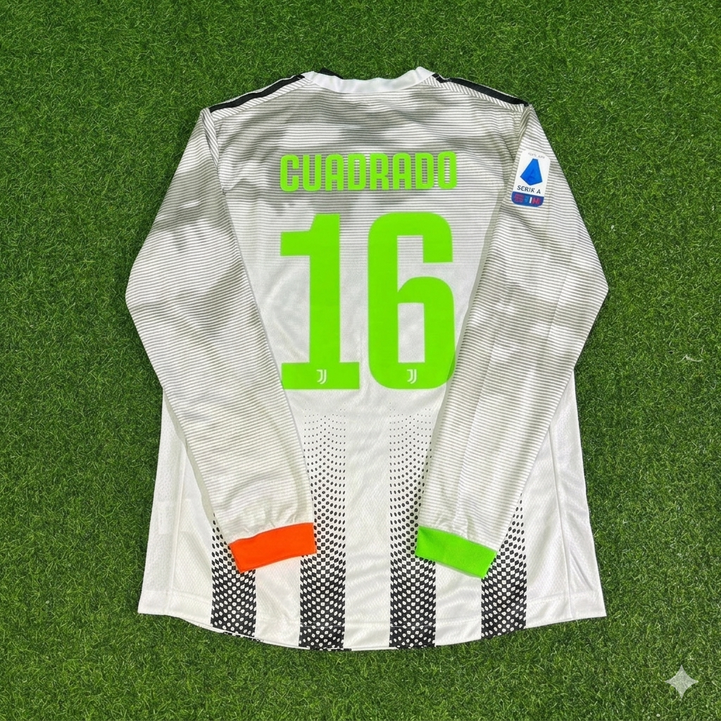 Juan Guillermo Cuadrado #16 Juventus 2019-2020 Long Sleeve Retro Football Jersey