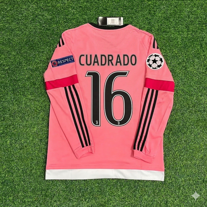 Juan Cuadrado Juventus Pink Retro 2015-2016 Pink Jersey Trikot