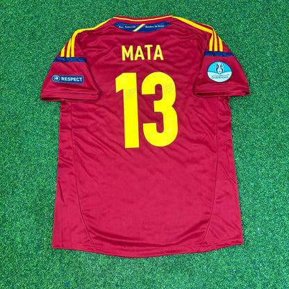 Juan Manuel Mata Spain EURO 2012 Final Retro Football Jersey Kit