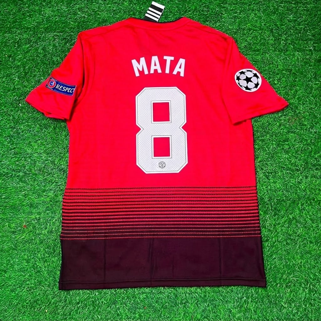 Juan Mata #8 Manchester United 2018/2019 Season Home Red Retro Football Jersey