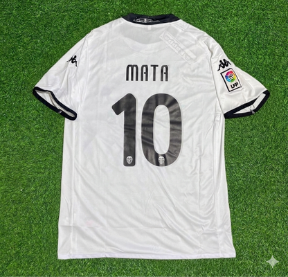 Juan Mata #10 Valencia White Retro Football Jersey