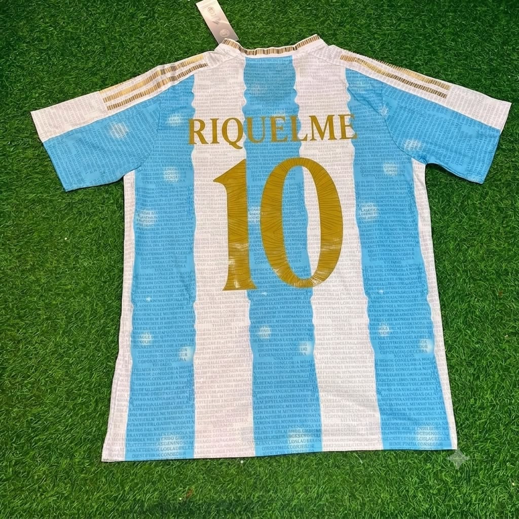 Juan Roman Riquelme Argentina Commerative Anniversary Football Jersey Trikot Maillot