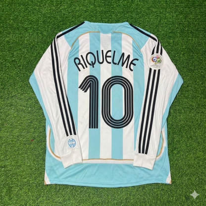 Juan Román Riquelme #10 Argentina 2006 World Cup Retro Long Sleeve Football Jersey