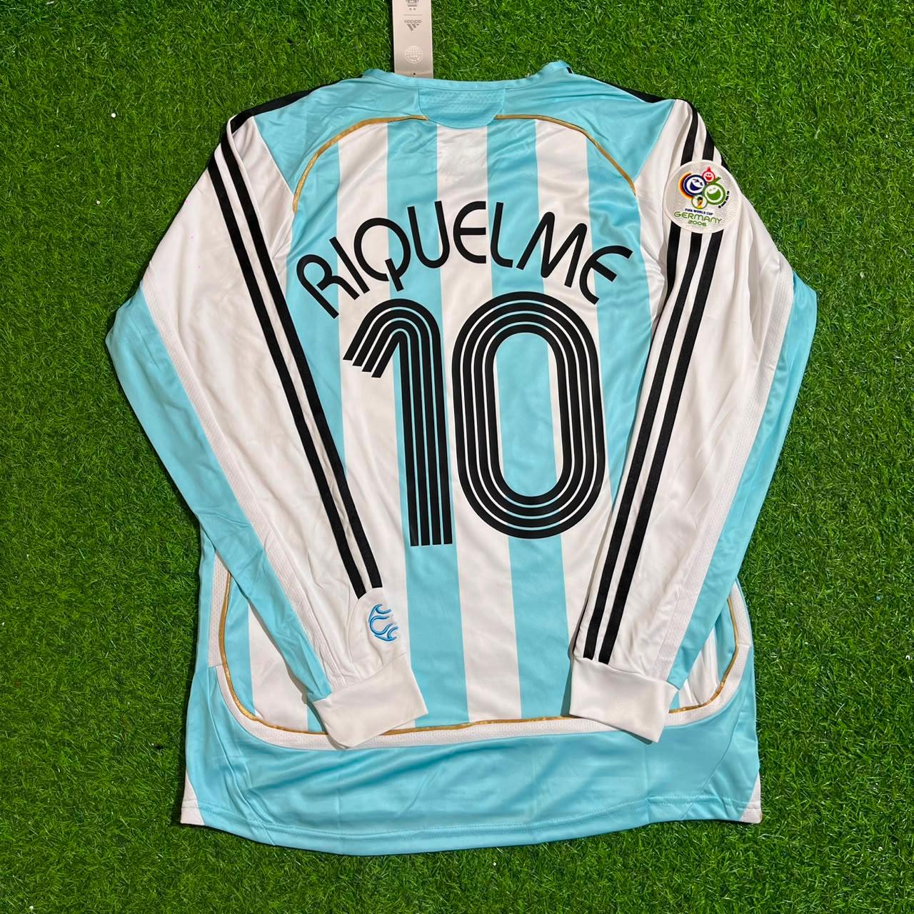 Juan Román Riquelme #10 Argentina 2006 World Cup Retro Long Sleeve Football Jersey