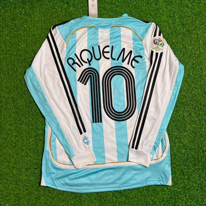 Juan Román Riquelme #10 Argentina 2006 World Cup Retro Long Sleeve Football Jersey
