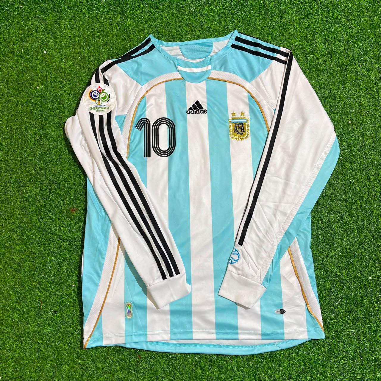 Juan Román Riquelme #10 Argentina 2006 World Cup Retro Long Sleeve Football Jersey