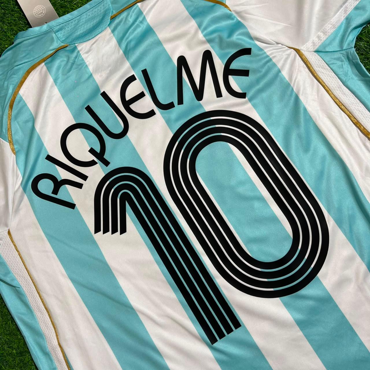 Juan Román Riquelme #10 Argentina 2006 World Cup Retro Long Sleeve Football Jersey