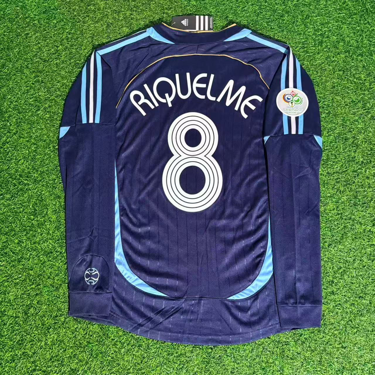 Juan Roman Riquelme Argentina 2006 World Cup Long Sleeve Retro Football Jersey Kit