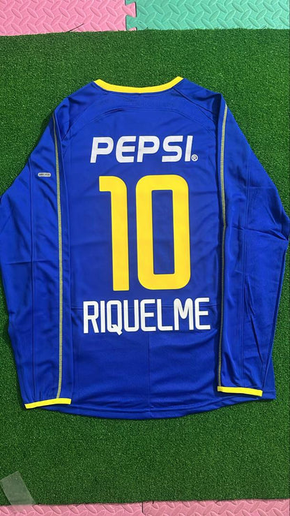 Juan Román Riquelme 10 – Boca Juniors 2003–2004 Long Sleeve Retro Kit Jersey – | Trikot | Maillot Soccer Shirt