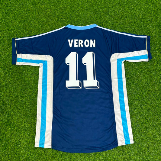 Juan Sebastián Verón #11 Argentina 1998 World Cup Blue Retro Football Jersey