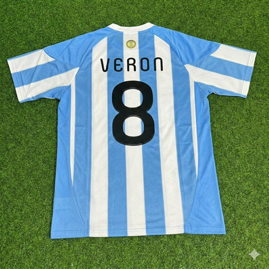 Juan Sebastián Verón 8- 2010 World Cup Argentina Retro Jersey