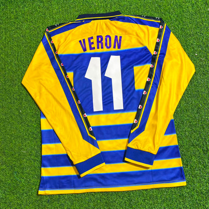 Juan Sebastian Veron Parma 1999/2000 Retro Long Sleeve Football Jersey Kit