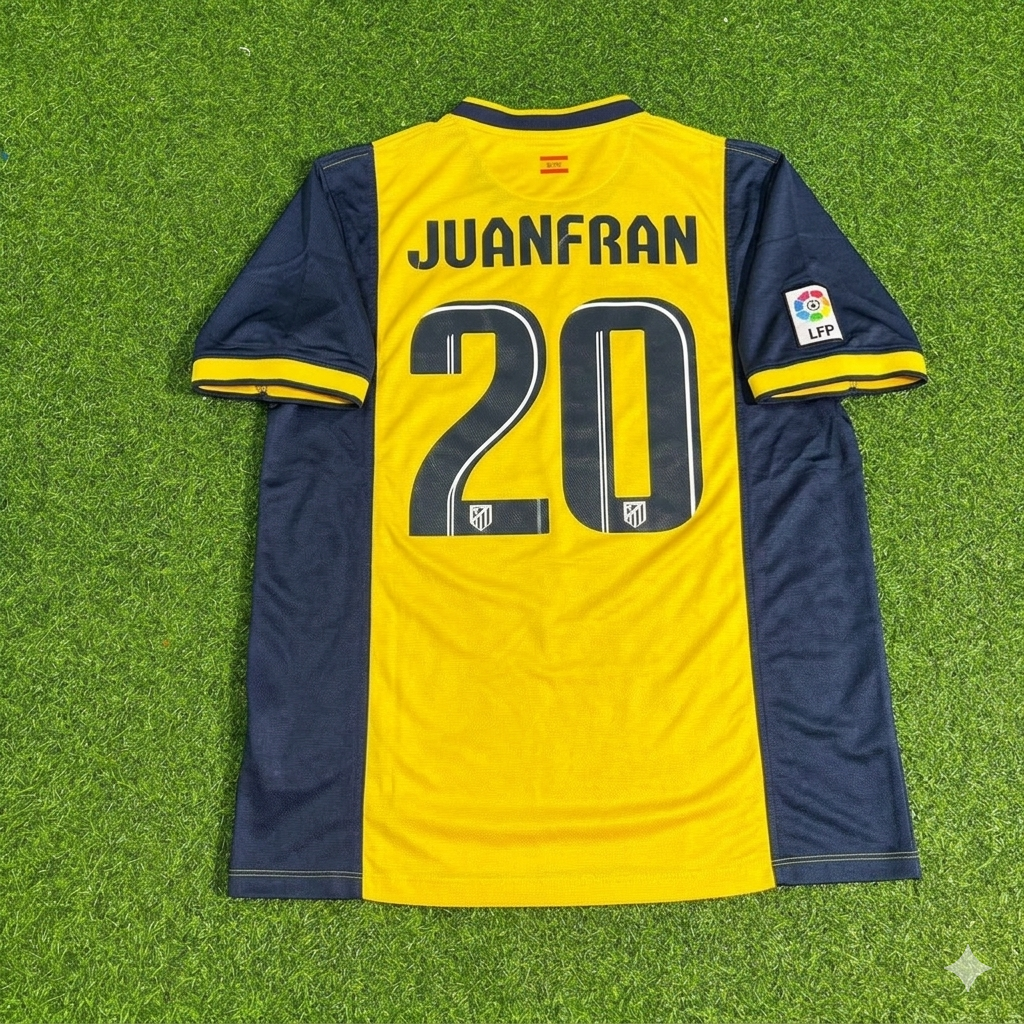 Juanfran #20 Atlético Madrid 2013-2014 Away Yellow Football Jersey