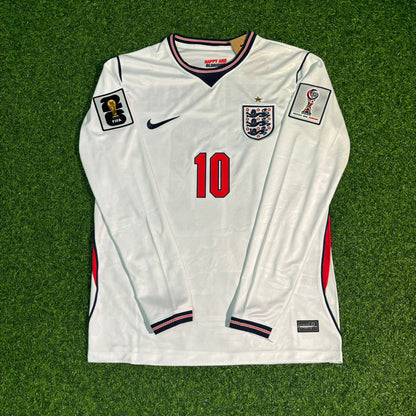 Maillot domicile blanc à manches longues Jude Bellingham #10 Angleterre Coupe du Monde 2026